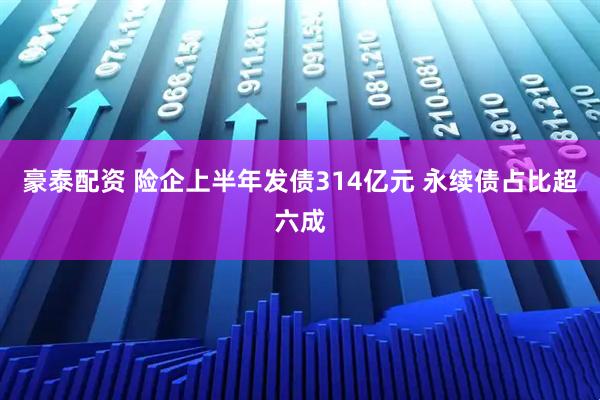 豪泰配资 险企上半年发债314亿元 永续债占比超六成