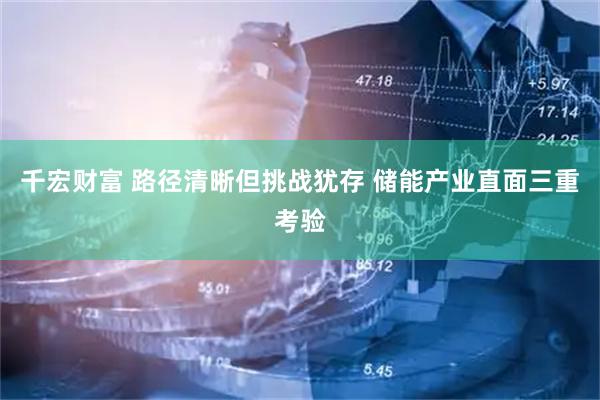 千宏财富 路径清晰但挑战犹存 储能产业直面三重考验